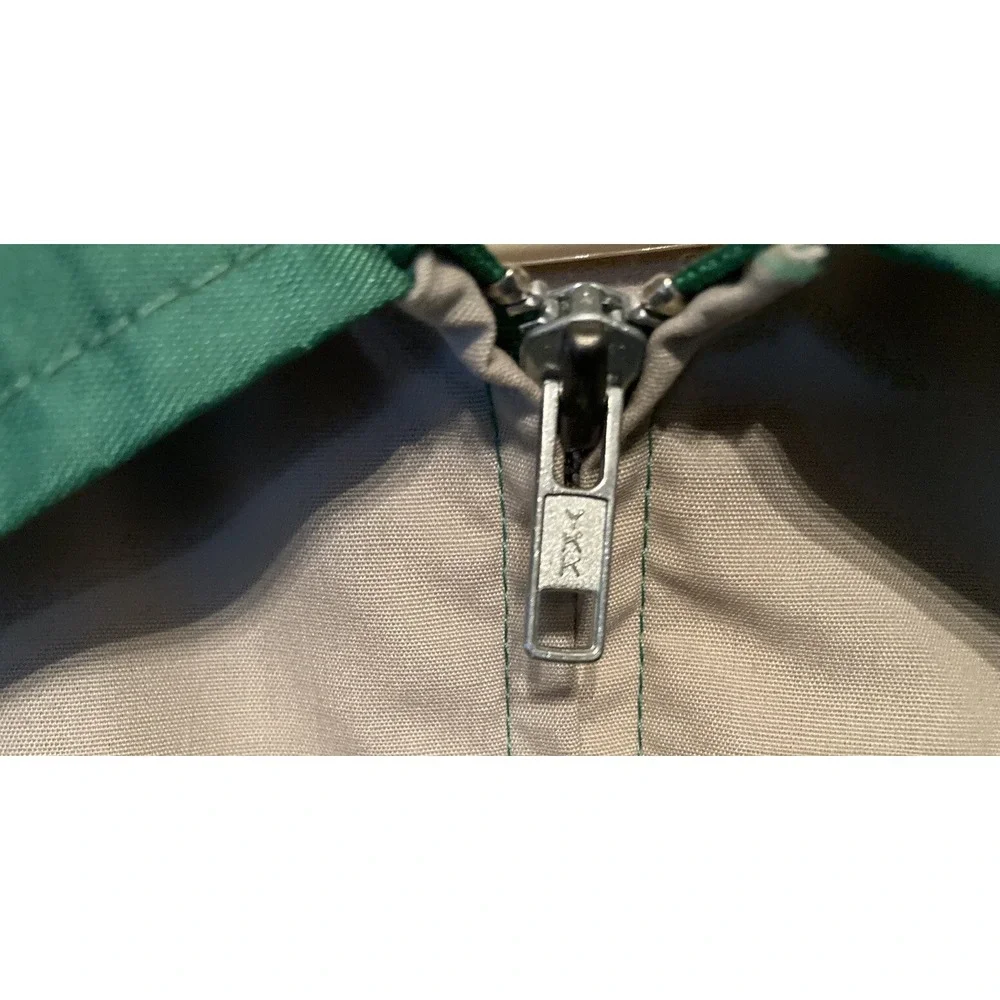Vintage 1980s Pioneer Seed Swingster Full Zip Satin Windbreaker Green Jacket L